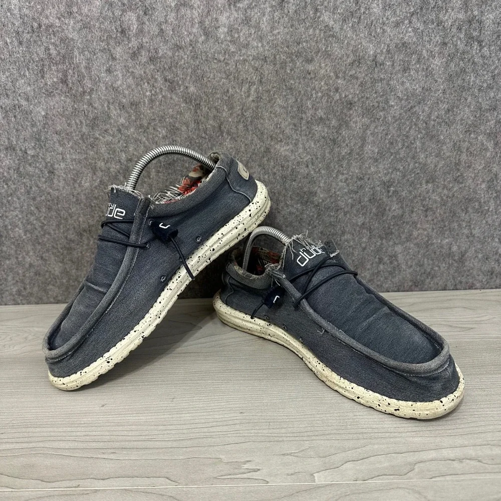 Hey Dude Wally Stretch Mens Size 8 Blue Loafers Moccasins Speckled Sole Casual